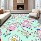 Charming Pink Gnomes Daisy Garland Rug
