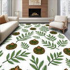 Green Pine Cone Foliage Repeat Rug