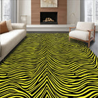 Bold Yellow Animal Print Lines Rug