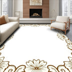 Antique Floral Scroll Border Rug