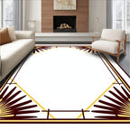 Art Deco Marigold Sunburst Border Rug