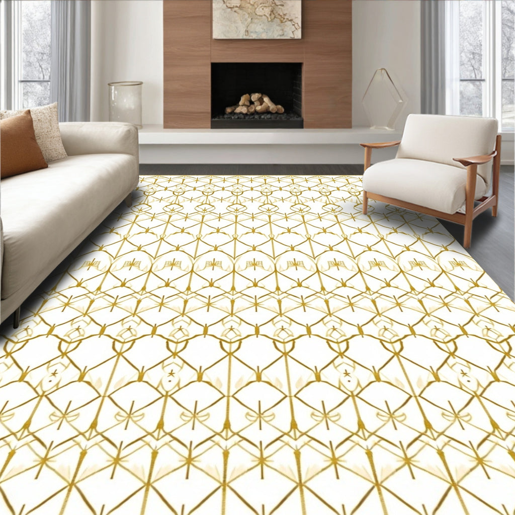 Golden Interlocking Symmetric Lattice Rug