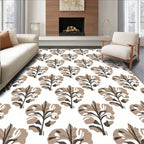 Brown Botanical Tree Artwork Rug