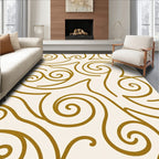 Luxe Gold Swirls and Curves Rug