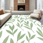 Soft Sage Green Botanical Branches Rug