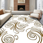 Brown Swirl Flourish Repeating Rug