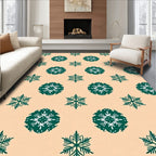 Emerald Floral Snowflake Medallion Rug