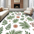 Verdant Palm Leaves Terra Cotta Sun Rug