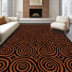 Brown Swirling Tribal Links Rug