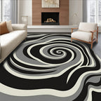 Monochromatic Swirl Abstract Rug