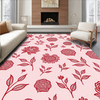 Crimson Floral Vine Botanical Rug