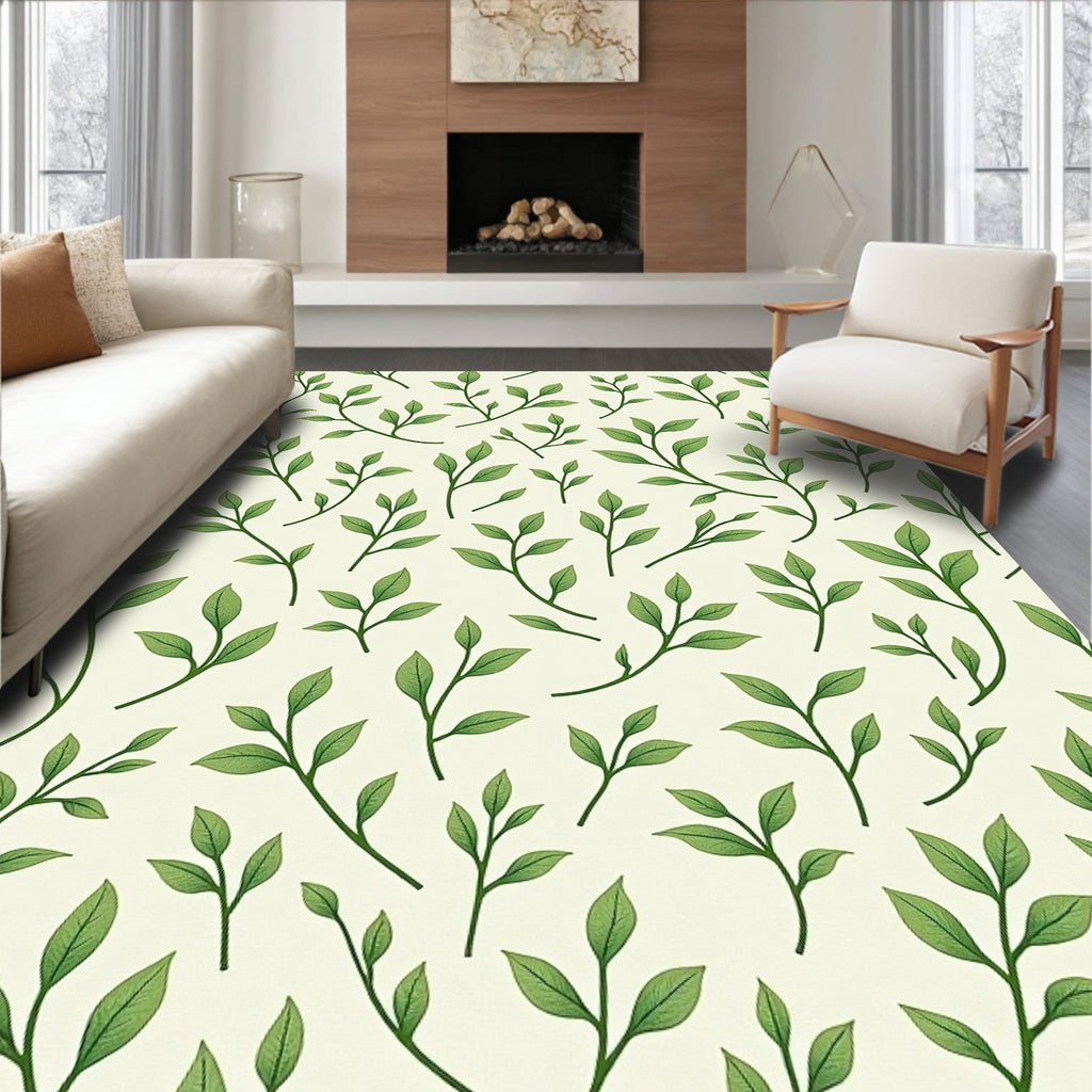 Leafy Green Vine Botanical Rug