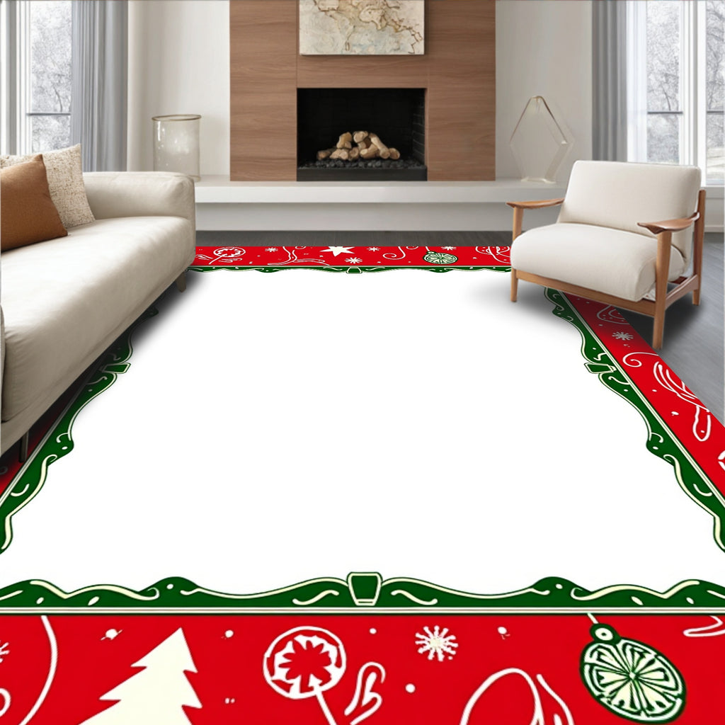 Festive Red Holiday Whimsy Rug