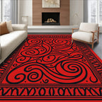 Bold Red Swirl Filigree Rug