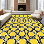 Radiant Yellow Interlocking Ovals Rug
