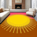 Radiant Yellow Sunburst Pink Brown Rug