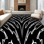 Mono White Feathered Lines Rug