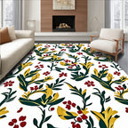 Rich Scarlet Berry Botanical Whimsical Rug