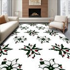 Crimson Green Floral Starburst Rapport Rug