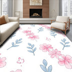 Pink and Blue Blossom Branches Rug