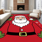 Classic Santa Claus Holly Garland Rug