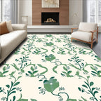 Verdant Green Vine Floral Arrangement Rug