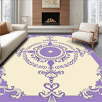Lavender Floral Medallion Scroll Rug