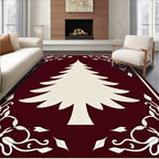 Crimson Ivory Pine Woodland Border Rug