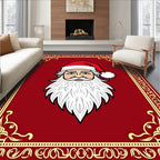 Festive Red Santa Claus Portrait Rug