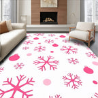 Hot Pink Snowflake Bauble Scatter Rug