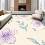 Pastel Purple Blooming Floral Sprigs Rug