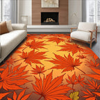Autumn Maple Leaves Gradient Background Rug
