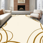 Golden Swirl Cream Abstract Rug