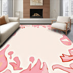 Coral Blush Abstract Organic Shapes Rug