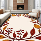 Autumn Fig Leaf Berry Wreath Rug