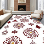 Crimson Snowflake and Pine Woodland Rug