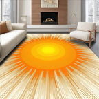 Radiant Yellow Sunburst Rays Rug