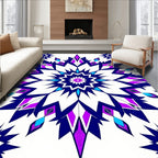 Vibrant Blue Violet Starburst Mandala Rug
