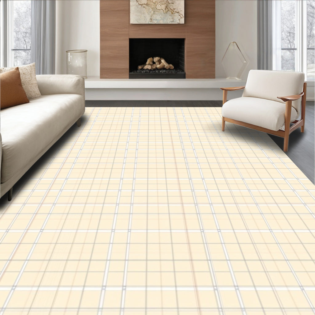 Subtle Pastel Plaid Lattice Rug