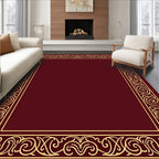 Burgundy Golden Vine Border Rug