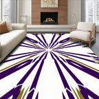 Purple Gold Abstract Starburst Rug