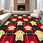 Whimsical Yellow Monster Tartan Rug