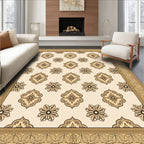 Antique Cream Ornamental Floral Arrangement Rug
