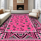 Hot Pink Abstract Heart Scattered Rug