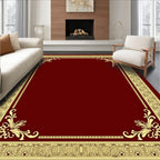 Ornate Golden Filigree Border Rug