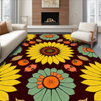 Sunflower Autumn Floral Medallion Rug