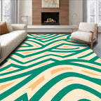 Emerald Green Abstract Wavy Dunes Rug