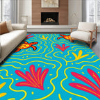 Oceanic Turtle Coral Swirls Rug