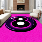 Vibrant Pink Black Eight Ball Rug