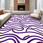 Deep Purple Wavy Lines Abstract Rug